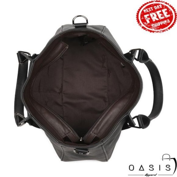 LONGCHAMP Leather Le Pliage Top Handle Tote With Shoulder Strap/ Women's Bag - Picture 3 of 4